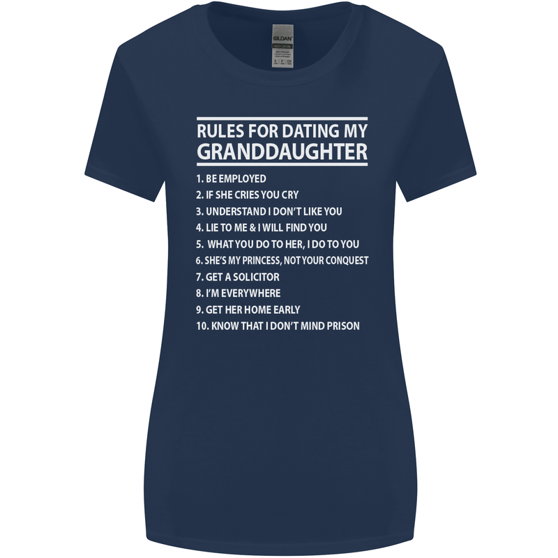 Dating My Granddaughter Grandparent's Day Womens Wider Cut T-Shirt Navy Blue