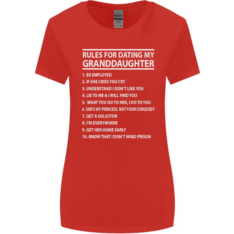 Dating My Granddaughter Grandparent's Day Womens Wider Cut T-Shirt Red