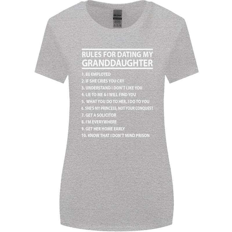 Dating My Granddaughter Grandparent's Day Womens Wider Cut T-Shirt Sports Grey