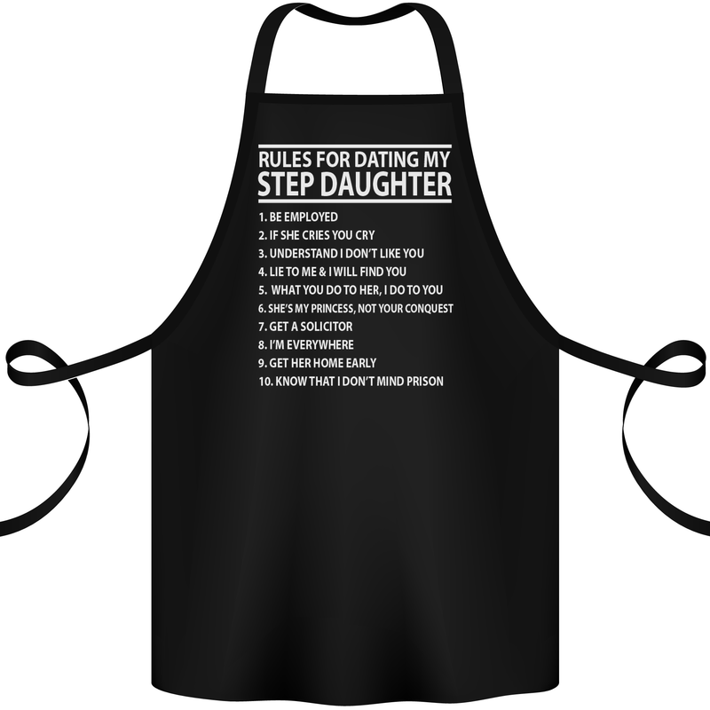 Dating My Step Daughter Funny Father's Day Cotton Apron 100% Organic Black