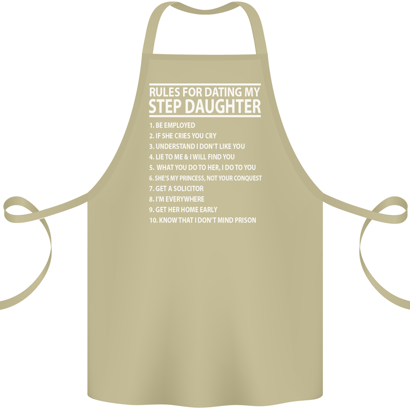 Dating My Step Daughter Funny Father's Day Cotton Apron 100% Organic Khaki