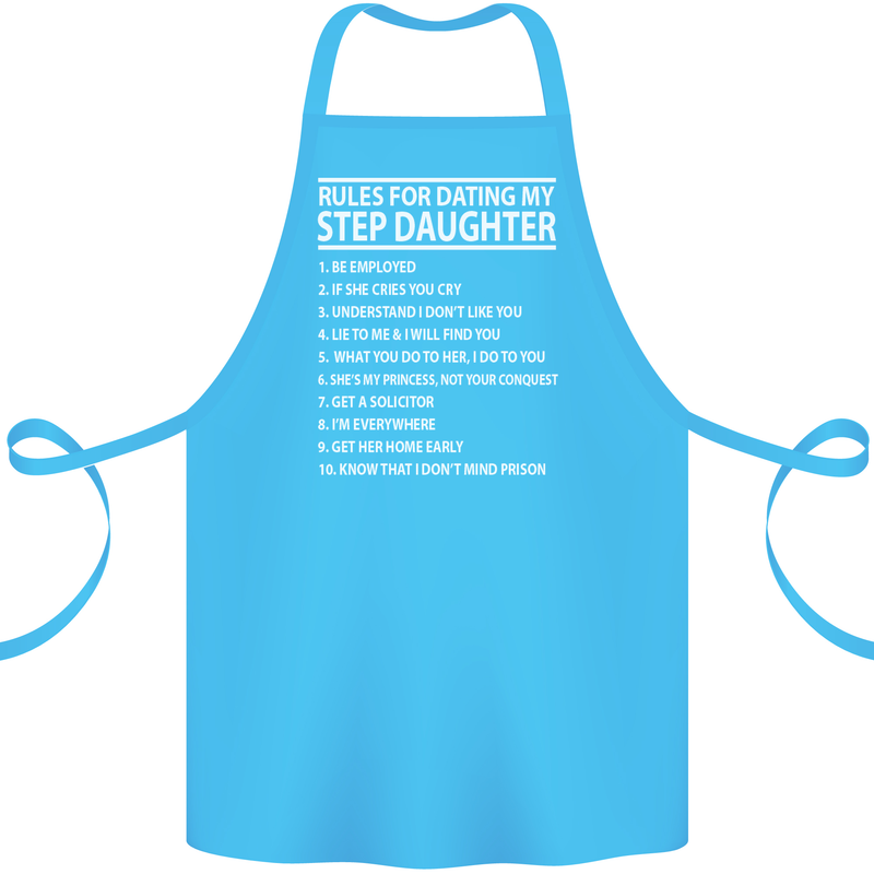 Dating My Step Daughter Funny Father's Day Cotton Apron 100% Organic Turquoise