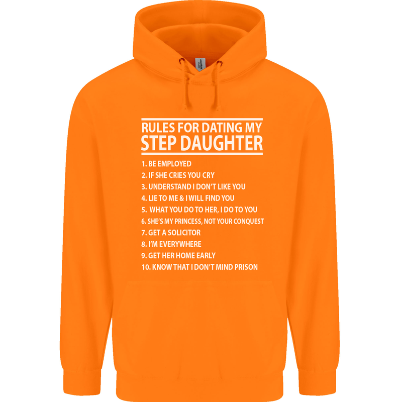 Dating My Step Daughter Funny Father's Day Mens 80% Cotton Hoodie Orange