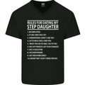 Dating My Step Daughter Funny Father's Day Mens V-Neck Cotton T-Shirt Black