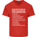 Dating My Step Daughter Funny Father's Day Mens V-Neck Cotton T-Shirt Red