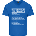 Dating My Step Daughter Funny Father's Day Mens V-Neck Cotton T-Shirt Royal Blue