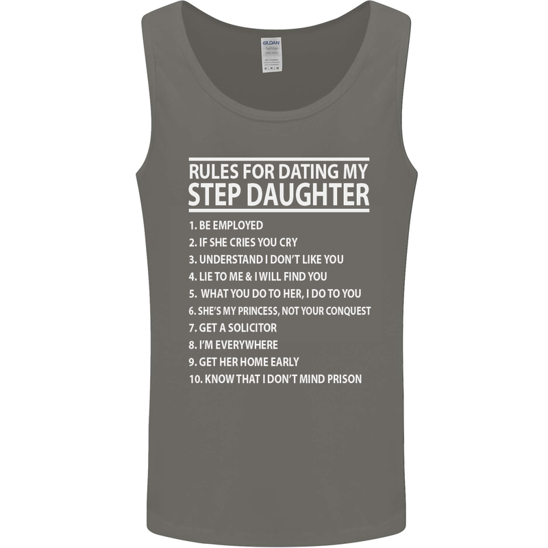 Dating My Step Daughter Funny Father's Day Mens Vest Tank Top Charcoal