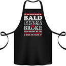 Daughter Bald Tired & Broke Father's Day Cotton Apron 100% Organic Black
