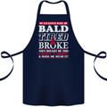 Daughter Bald Tired & Broke Father's Day Cotton Apron 100% Organic Navy Blue
