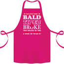 Daughter Bald Tired & Broke Father's Day Cotton Apron 100% Organic Pink