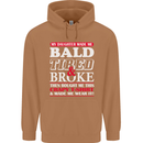 Daughter Bald Tired & Broke Father's Day Mens 80% Cotton Hoodie Caramel Latte