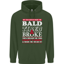 Daughter Bald Tired & Broke Father's Day Mens 80% Cotton Hoodie Forest Green