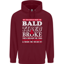 Daughter Bald Tired & Broke Father's Day Mens 80% Cotton Hoodie Maroon
