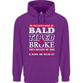 Daughter Bald Tired & Broke Father's Day Mens 80% Cotton Hoodie Purple