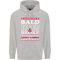 Daughter Bald Tired & Broke Father's Day Mens 80% Cotton Hoodie Sports Grey