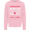 Daughter Bald Tired & Broke Father's Day Mens Sweatshirt Jumper Light Pink