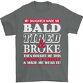 Daughter Bald Tired & Broke Father's Day Mens T-Shirt Cotton Gildan Charcoal