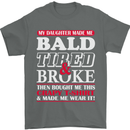 Daughter Bald Tired & Broke Father's Day Mens T-Shirt Cotton Gildan Charcoal