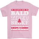 Daughter Bald Tired & Broke Father's Day Mens T-Shirt Cotton Gildan Light Pink