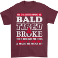 Daughter Bald Tired & Broke Father's Day Mens T-Shirt Cotton Gildan Maroon