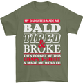 Daughter Bald Tired & Broke Father's Day Mens T-Shirt Cotton Gildan Military Green