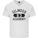 Dave Gilmour Academy 63 Mens V-Neck Cotton T-Shirt White