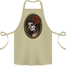 Day of the Dead La Catrina DOTD Sugar Skull Cotton Apron 100% Organic Khaki