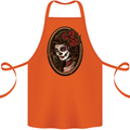 Day of the Dead La Catrina DOTD Sugar Skull Cotton Apron 100% Organic Orange