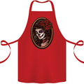 Day of the Dead La Catrina DOTD Sugar Skull Cotton Apron 100% Organic Red