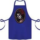 Day of the Dead La Catrina DOTD Sugar Skull Cotton Apron 100% Organic Royal Blue