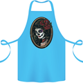 Day of the Dead La Catrina DOTD Sugar Skull Cotton Apron 100% Organic Turquoise