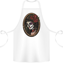 Day of the Dead La Catrina DOTD Sugar Skull Cotton Apron 100% Organic White