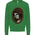 Day of the Dead La Catrina DOTD Sugar Skull Kids Sweatshirt Jumper Irish Green