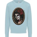 Day of the Dead La Catrina DOTD Sugar Skull Kids Sweatshirt Jumper Light Blue