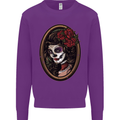 Day of the Dead La Catrina DOTD Sugar Skull Kids Sweatshirt Jumper Purple