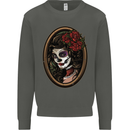 Day of the Dead La Catrina DOTD Sugar Skull Kids Sweatshirt Jumper Storm Grey