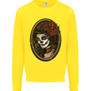 Day of the Dead La Catrina DOTD Sugar Skull Kids Sweatshirt Jumper Yellow