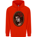 Day of the Dead La Catrina DOTD Sugar Skull Mens 80% Cotton Hoodie Bright Red