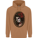 Day of the Dead La Catrina DOTD Sugar Skull Mens 80% Cotton Hoodie Caramel Latte