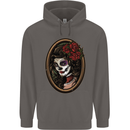 Day of the Dead La Catrina DOTD Sugar Skull Mens 80% Cotton Hoodie Charcoal