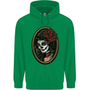 Day of the Dead La Catrina DOTD Sugar Skull Mens 80% Cotton Hoodie Irish Green