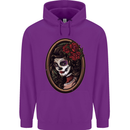 Day of the Dead La Catrina DOTD Sugar Skull Mens 80% Cotton Hoodie Purple
