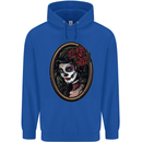 Day of the Dead La Catrina DOTD Sugar Skull Mens 80% Cotton Hoodie Royal Blue