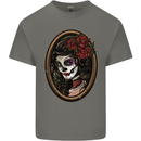 Day of the Dead La Catrina DOTD Sugar Skull Mens Cotton T-Shirt Tee Top Charcoal