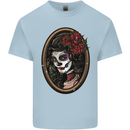 Day of the Dead La Catrina DOTD Sugar Skull Mens Cotton T-Shirt Tee Top Light Blue