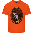Day of the Dead La Catrina DOTD Sugar Skull Mens Cotton T-Shirt Tee Top Orange