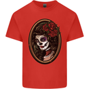 Day of the Dead La Catrina DOTD Sugar Skull Mens Cotton T-Shirt Tee Top Red