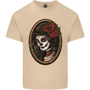 Day of the Dead La Catrina DOTD Sugar Skull Mens Cotton T-Shirt Tee Top Sand