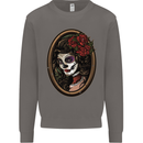 Day of the Dead La Catrina DOTD Sugar Skull Mens Sweatshirt Jumper Charcoal
