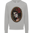 Day of the Dead La Catrina DOTD Sugar Skull Mens Sweatshirt Jumper Sports Grey